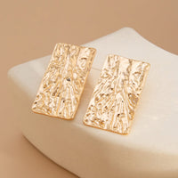 Thumbnail for Minimalist Chunky Textured Square Stud Earrings - ArtGalleryZen