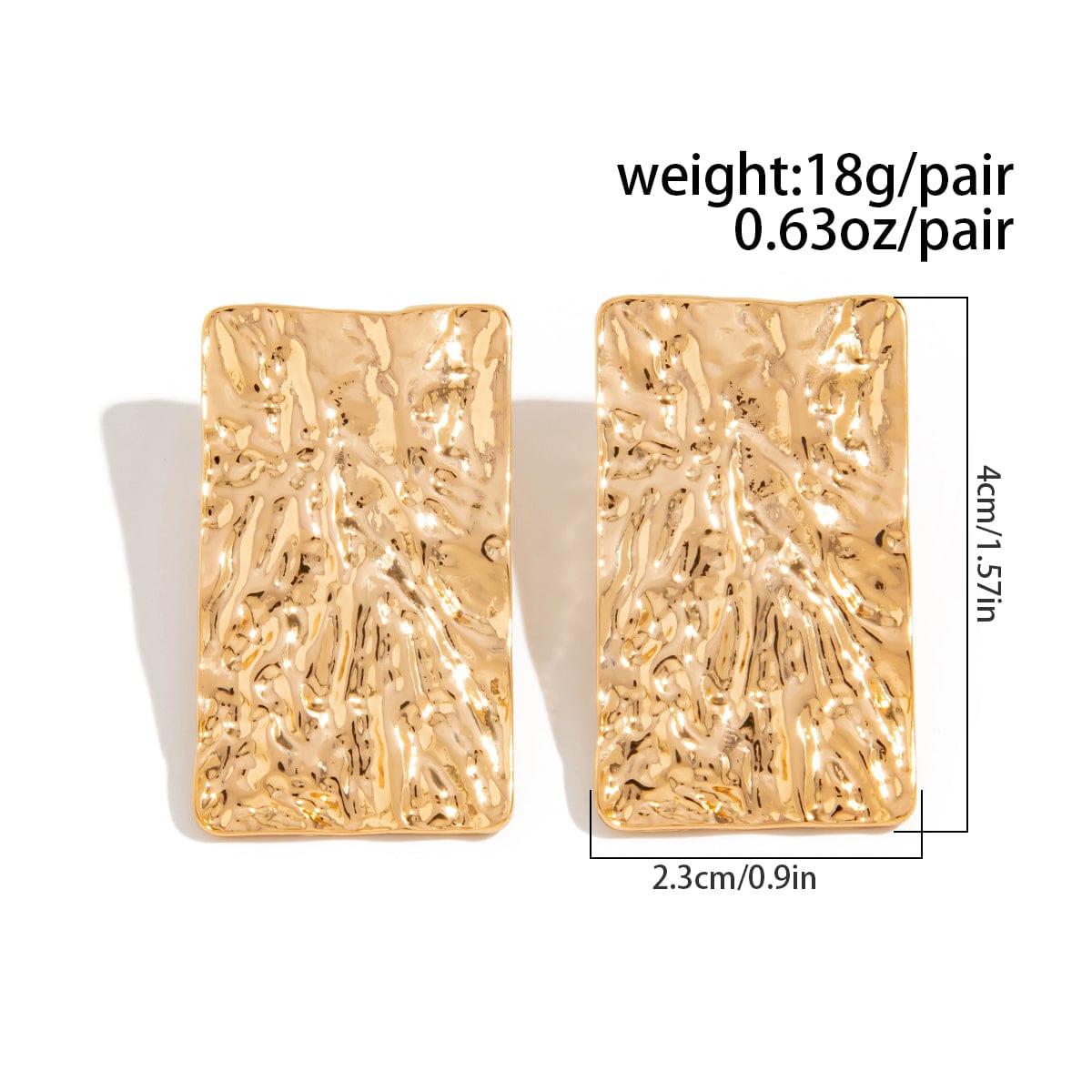 Minimalist Chunky Textured Square Stud Earrings - ArtGalleryZen