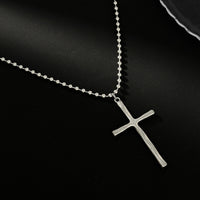Thumbnail for Minimalist Cross Pendant Long Ball Chain Necklace - ArtGalleryZen