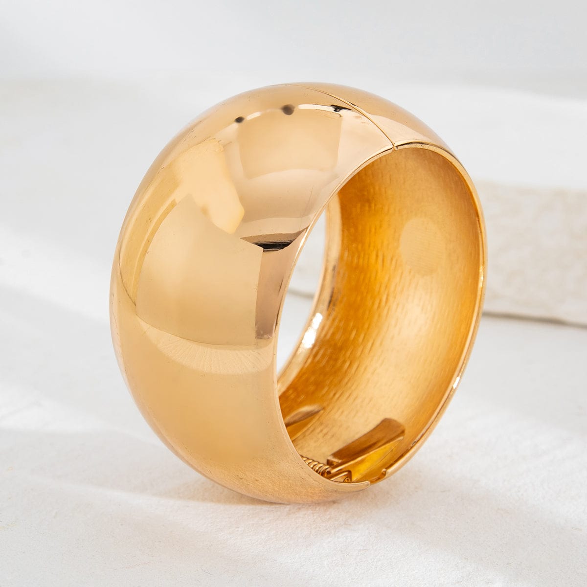 Minimalist Cut Surface Wide Cuff Bangle Bracelet - ArtGalleryZen