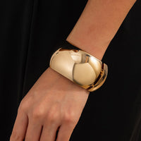 Thumbnail for Minimalist Cut Surface Wide Cuff Bangle Bracelet