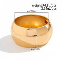 Thumbnail for Minimalist Cut Surface Wide Cuff Bangle Bracelet