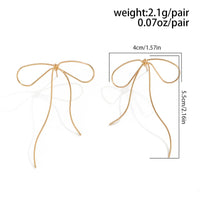 Thumbnail for Minimalist Elegant Gold Silver Tone Bowknot Earrings