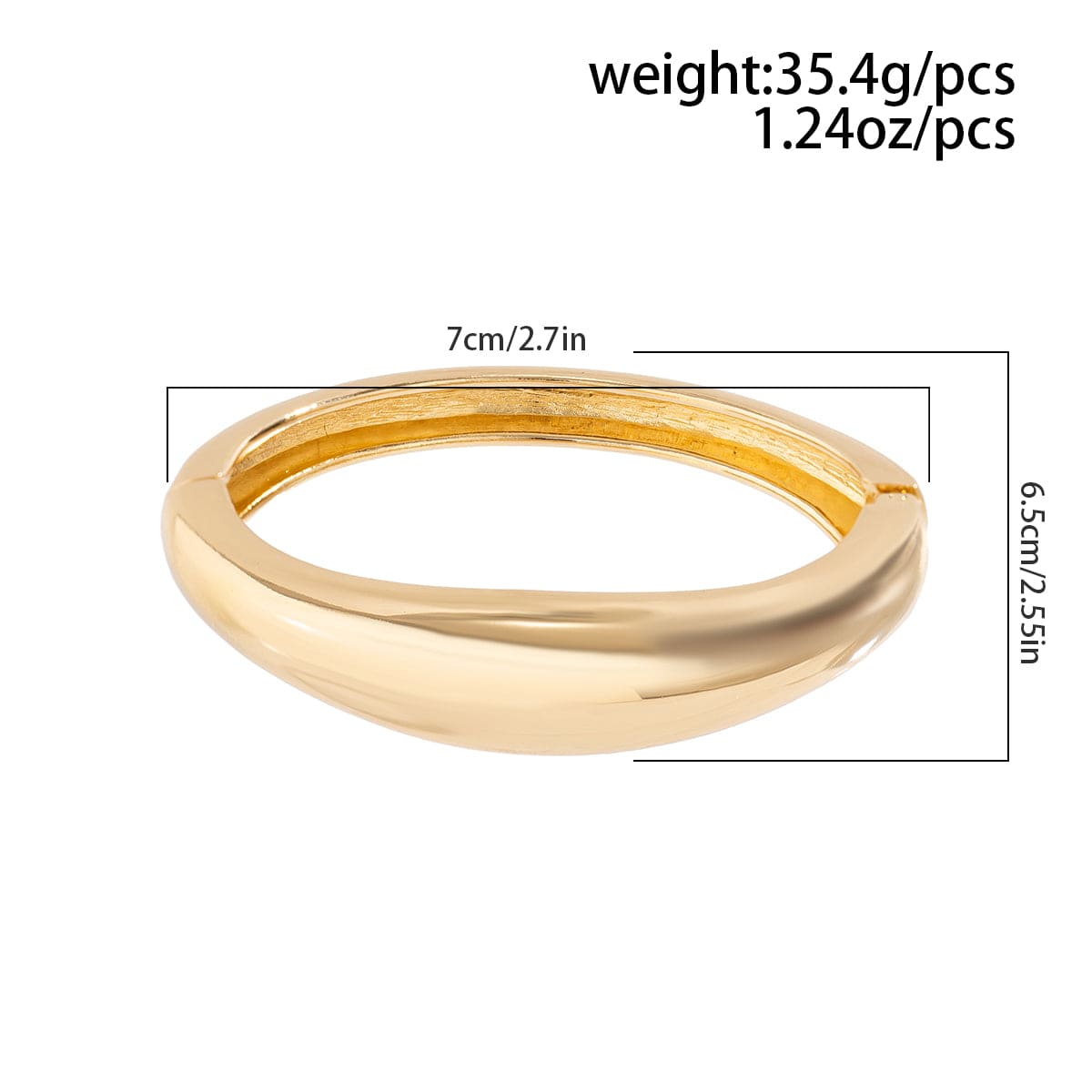 Minimalist Geometric Glossy Bangle Bracelet - ArtGalleryZen