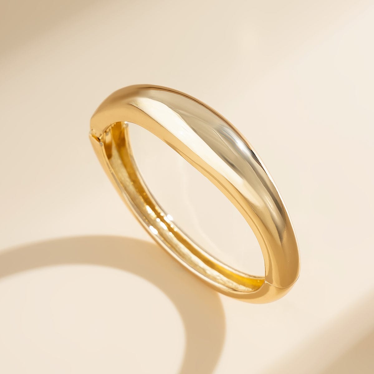 Minimalist Geometric Glossy Bangle Bracelet - ArtGalleryZen