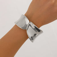 Thumbnail for Minimalist Glossy Curved Wrist Cuff Bangle Bracelet