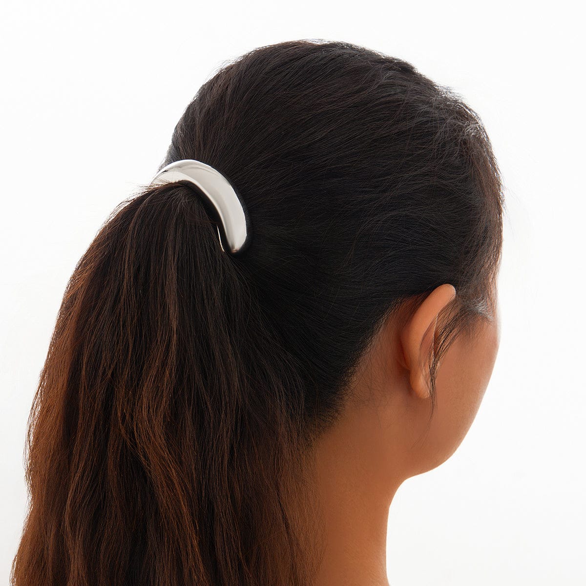 Minimalist Glossy Metal Elastic Hair Tie