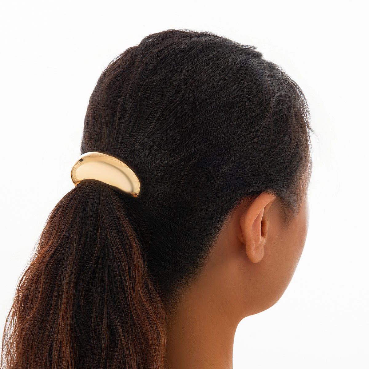 Minimalist Glossy Metal Elastic Hair Tie