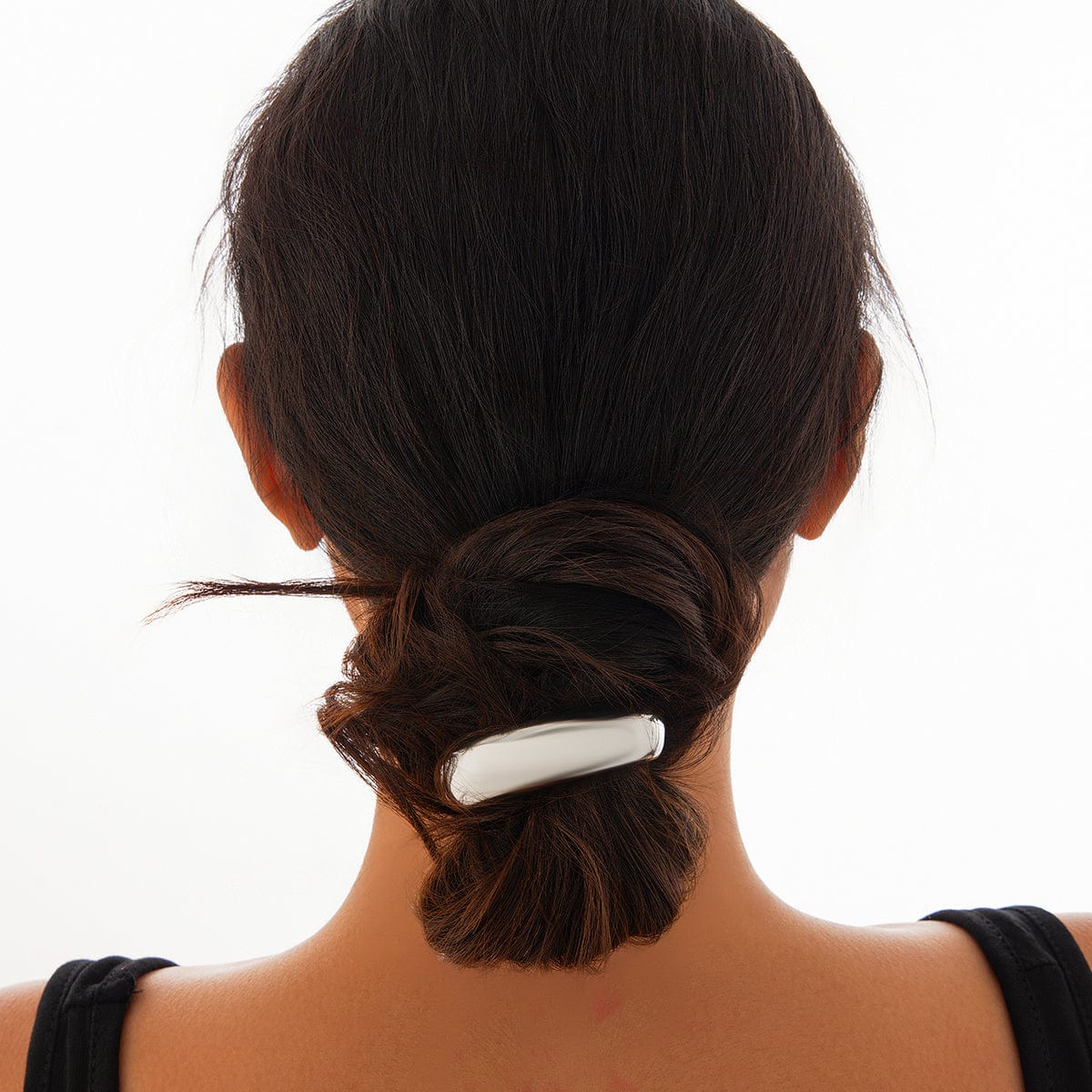 Minimalist Glossy Metal Elastic Hair Tie