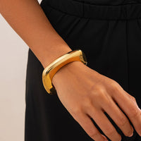 Thumbnail for Minimalist Gold Plated Square Bangle Bracelet - ArtGalleryZen