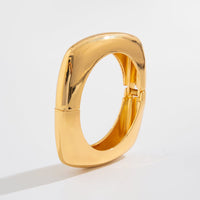 Thumbnail for Minimalist Gold Plated Square Bangle Bracelet - ArtGalleryZen