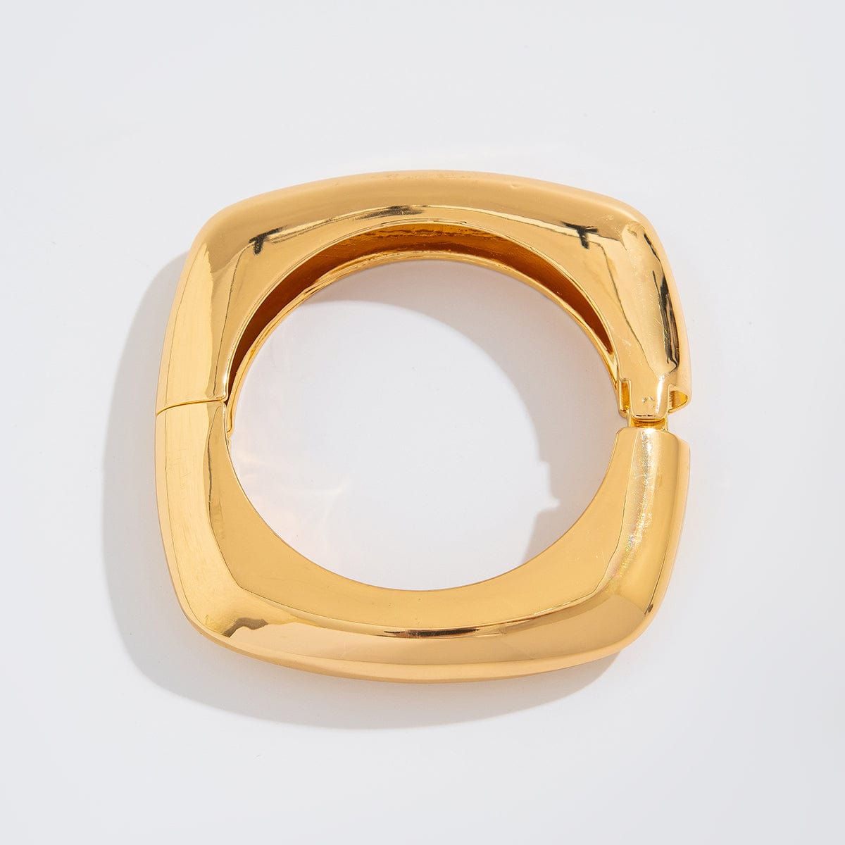 Minimalist Gold Plated Square Bangle Bracelet - ArtGalleryZen