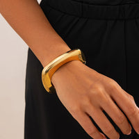 Thumbnail for Minimalist Gold Plated Square Bangle Bracelet