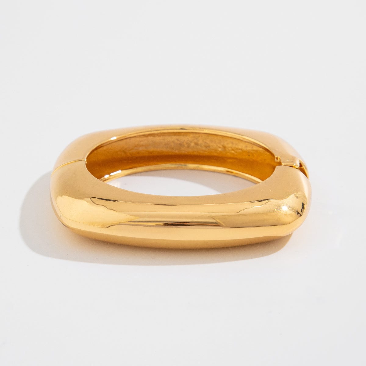 Minimalist Gold Plated Square Bangle Bracelet