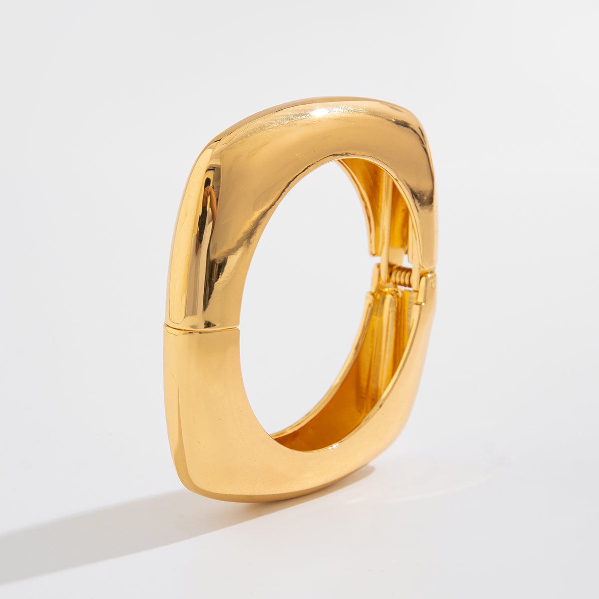 Minimalist Gold Plated Square Bangle Bracelet