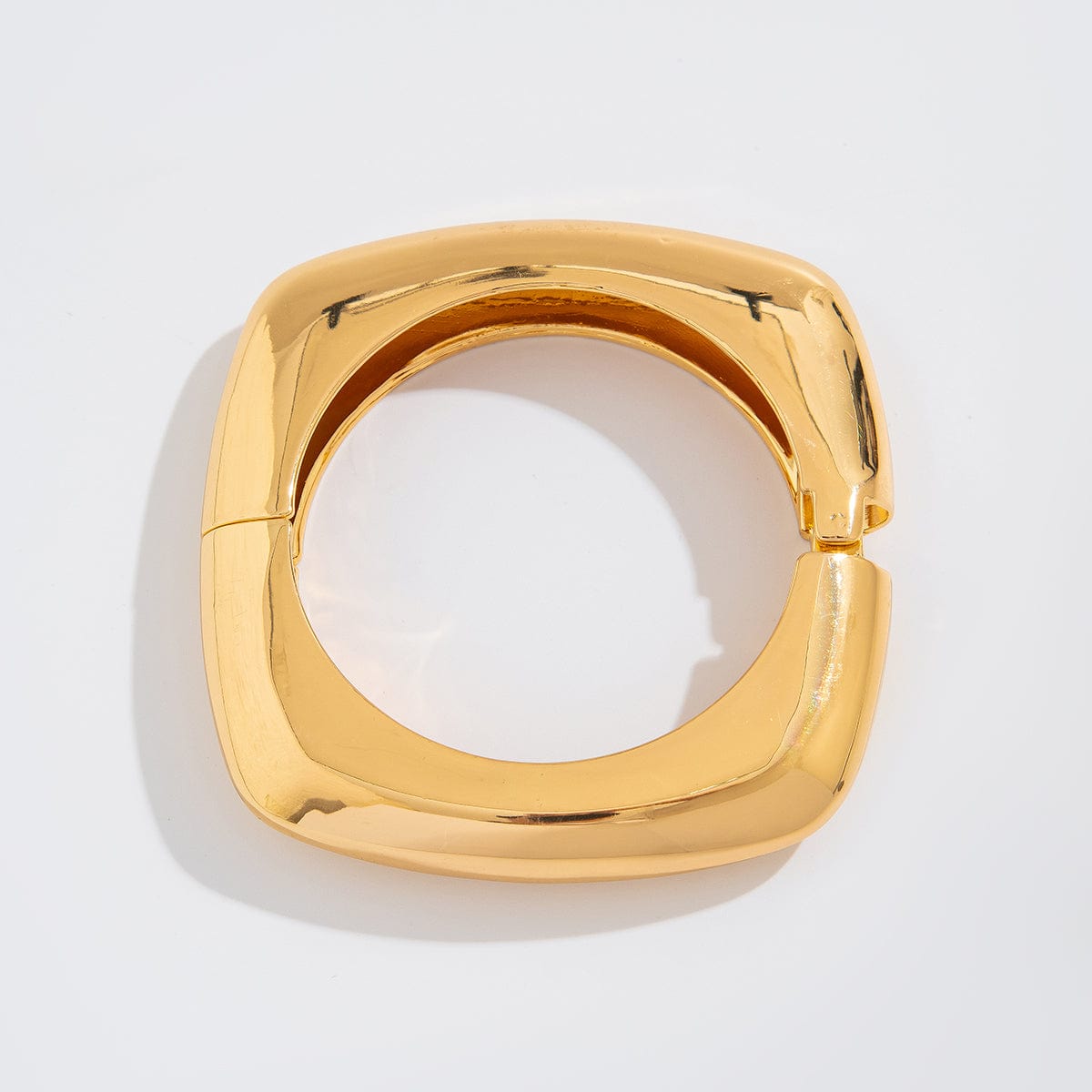 Minimalist Gold Plated Square Bangle Bracelet