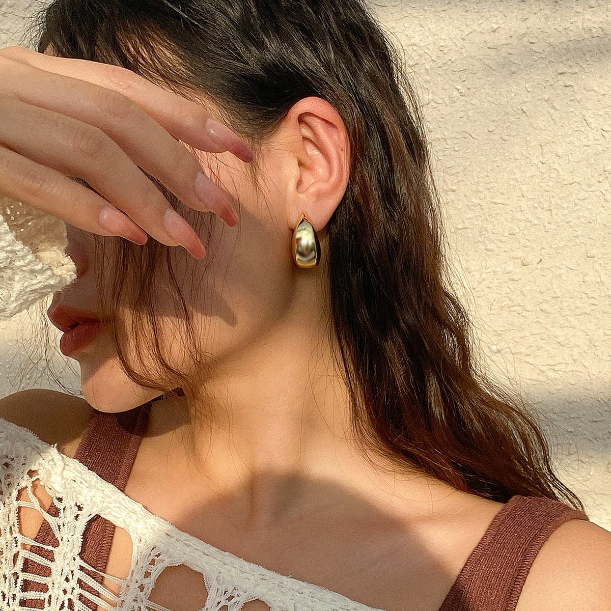 Minimalist Gold Silver Plated Comma C shaped Earrings - ArtGalleryZen