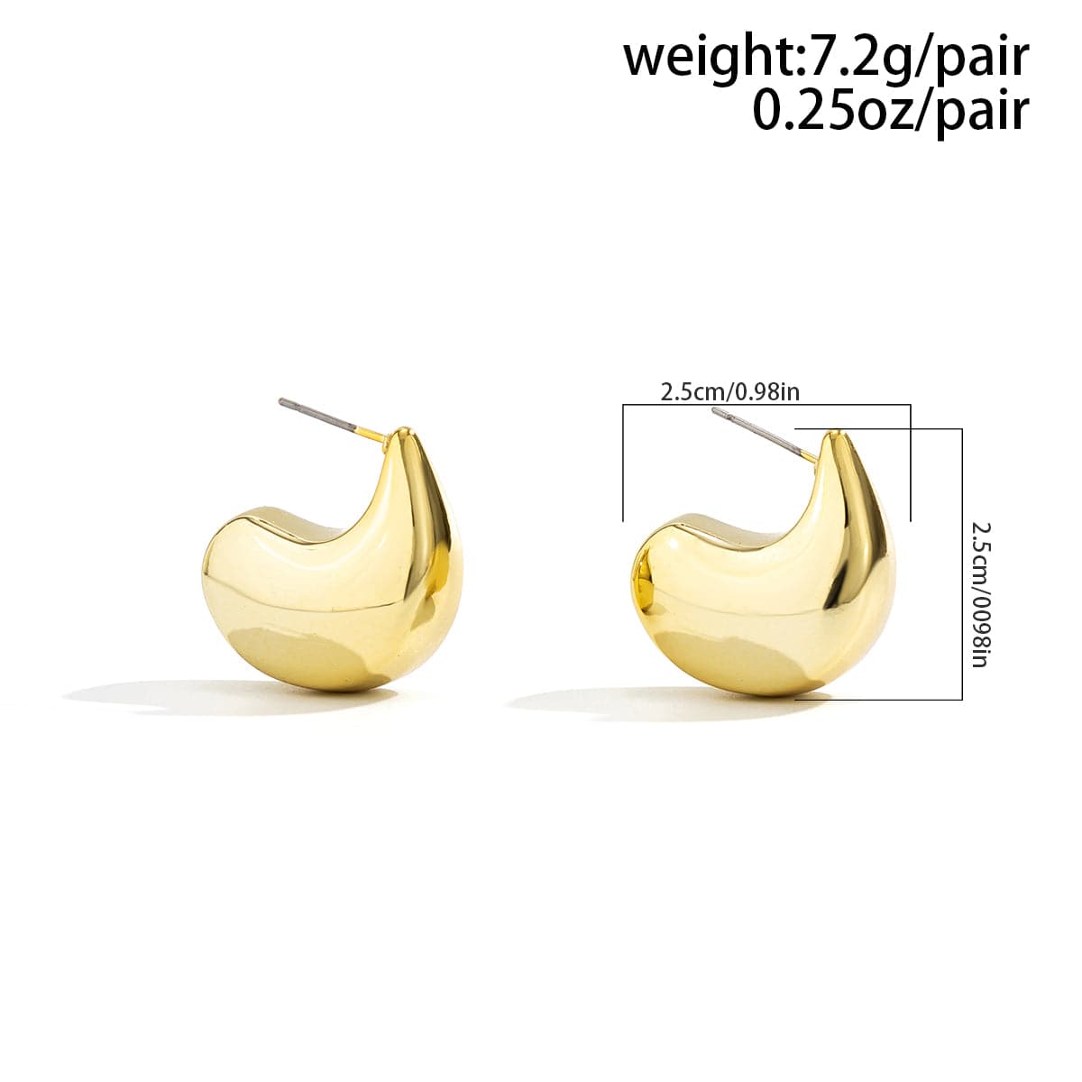 Minimalist Gold Silver Plated Comma C shaped Earrings - ArtGalleryZen