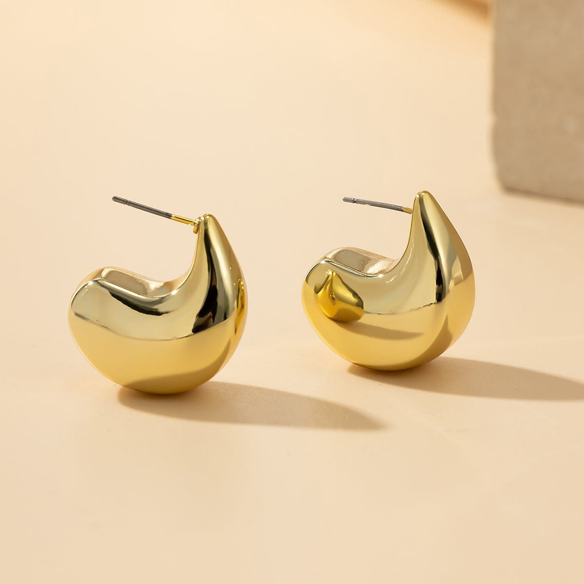 Minimalist Gold Silver Plated Comma C shaped Earrings - ArtGalleryZen