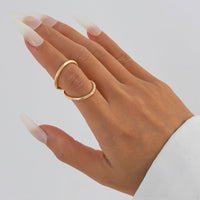 Thumbnail for Minimalist Gold Silver Plated Duo Circle Ring - ArtGalleryZen