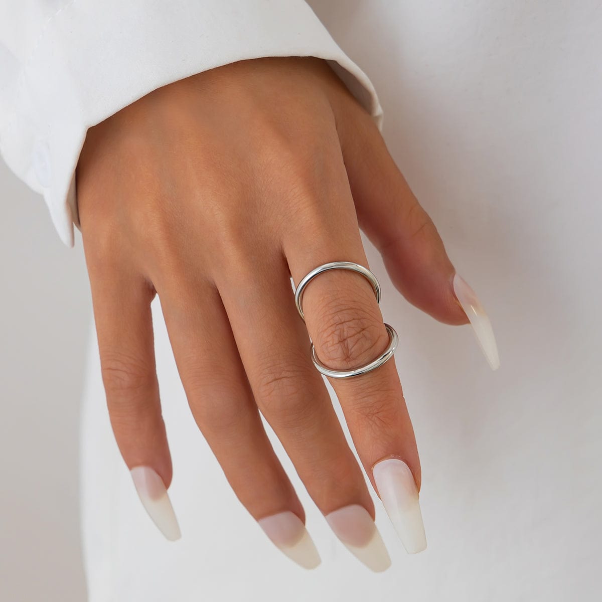 Minimalist Gold Silver Plated Duo Circle Ring