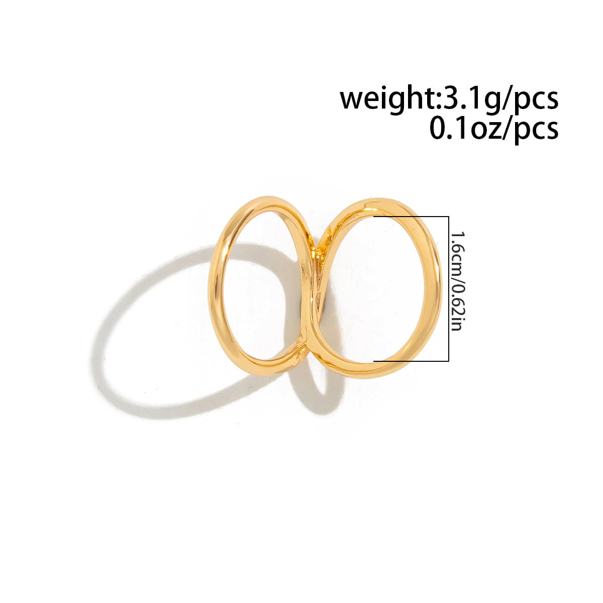 Minimalist Gold Silver Plated Duo Circle Ring