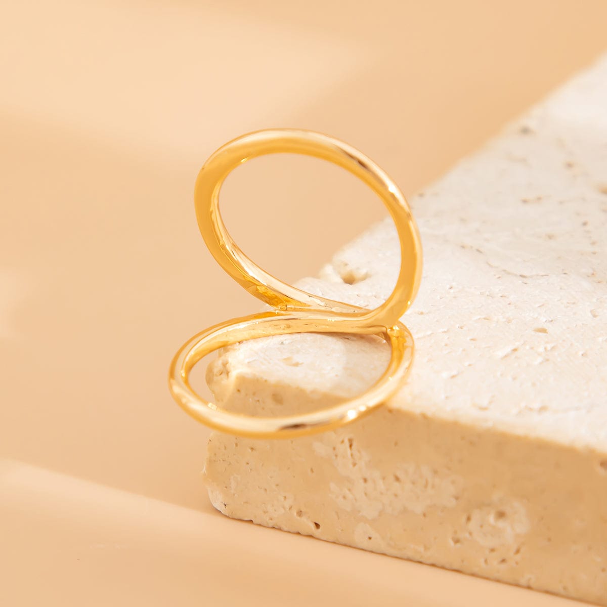 Minimalist Gold Silver Plated Duo Circle Ring