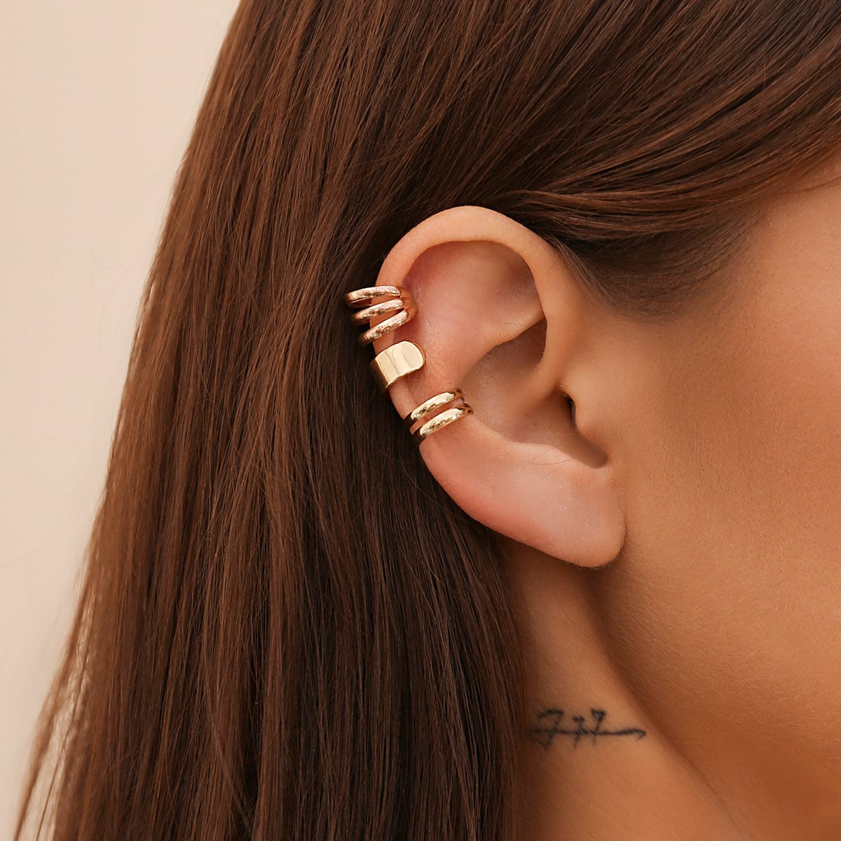 Minimalist Gold Silver Plated Ear Cuff Earrings Set - ArtGalleryZen