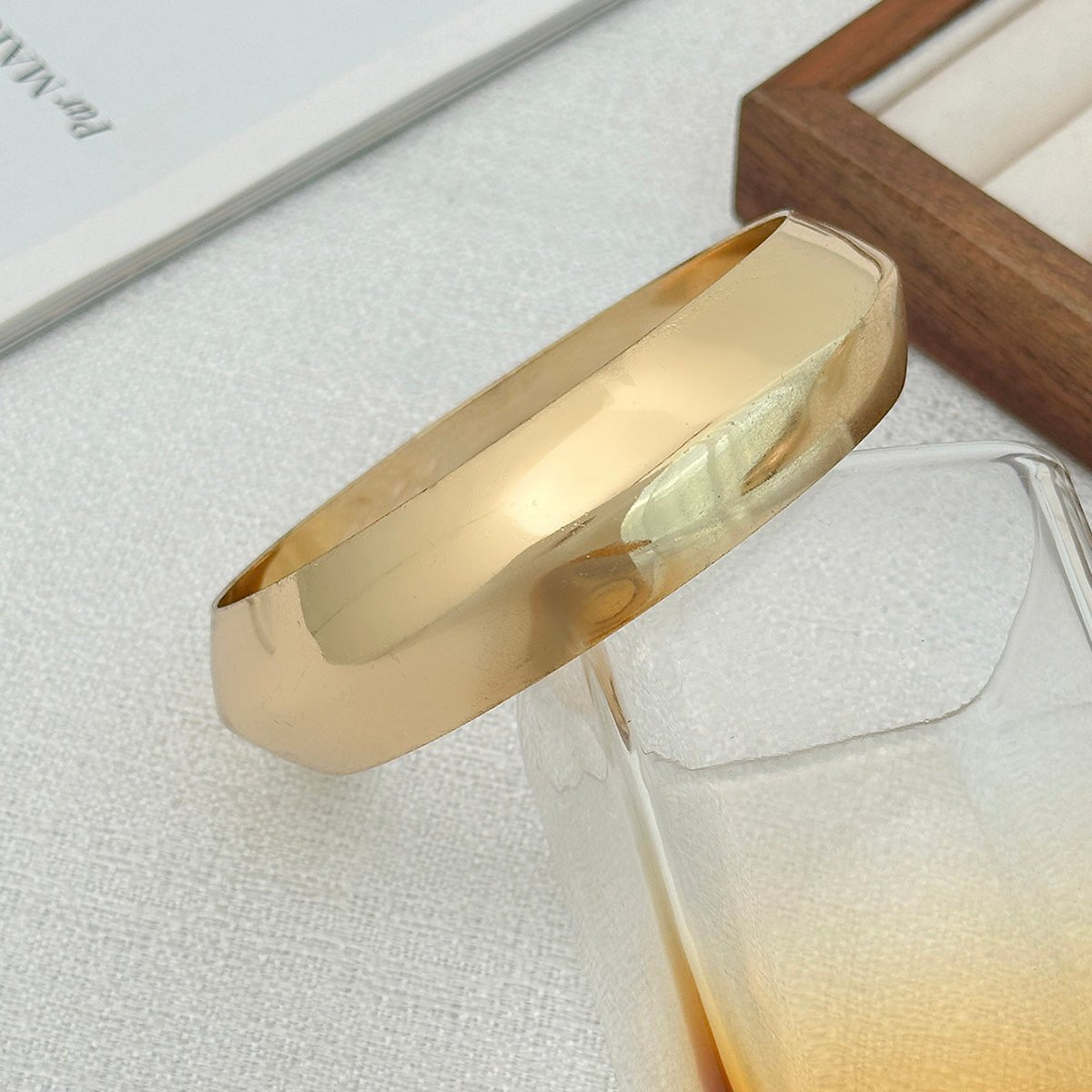 Minimalist Gold Silver Plated Glossy Arm Cuff - ArtGalleryZen