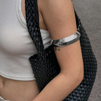 Thumbnail for Minimalist Gold Silver Plated Glossy Arm Cuff - ArtGalleryZen