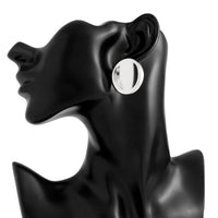 Thumbnail for Minimalist Gold Silver Plated Glossy Mirror Earrings - ArtGalleryZen