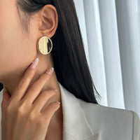 Thumbnail for Minimalist Gold Silver Plated Glossy Mirror Earrings