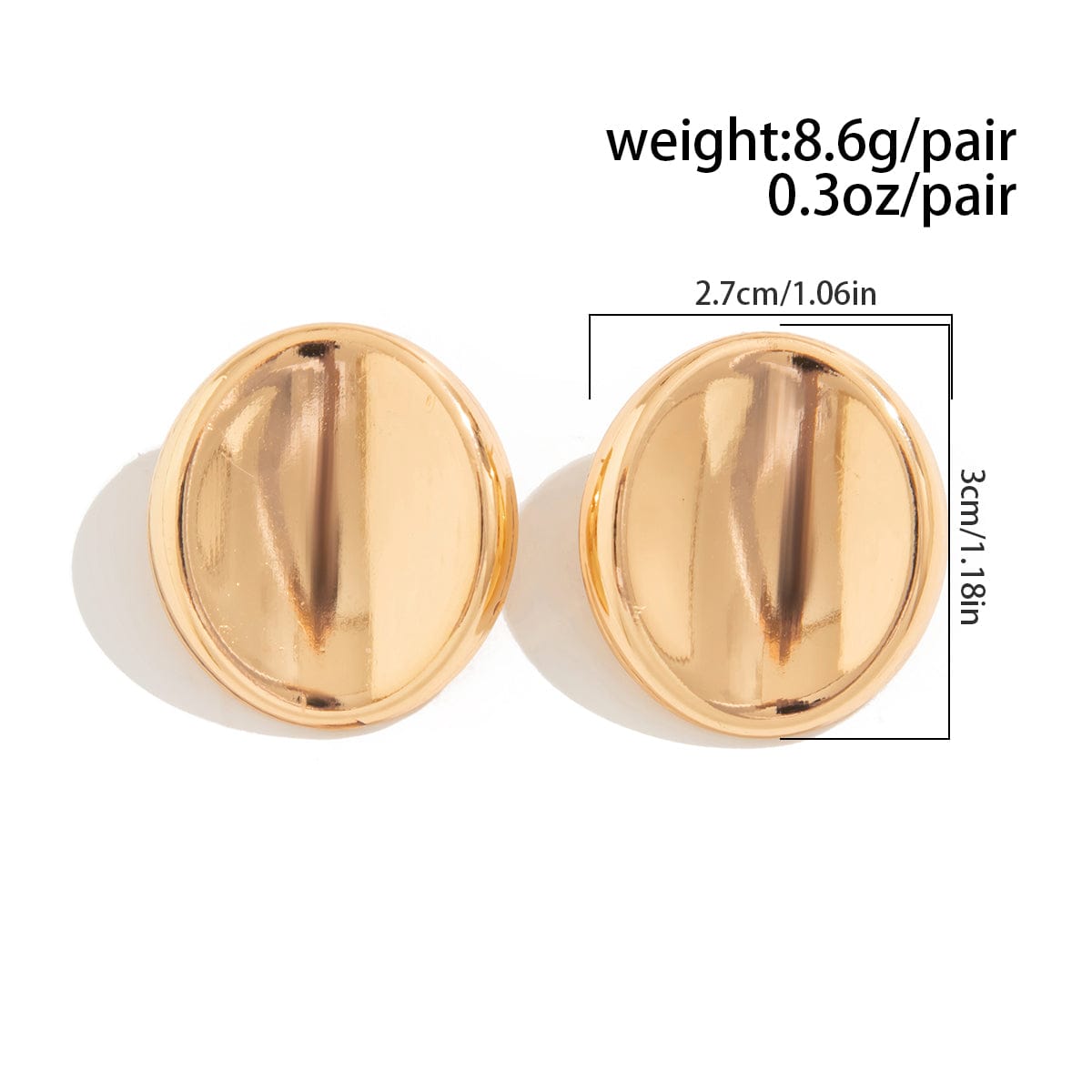 Minimalist Gold Silver Plated Glossy Mirror Earrings