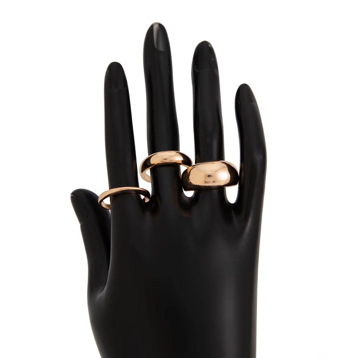 Minimalist Gold Silver Plated Glossy Open Ring Set