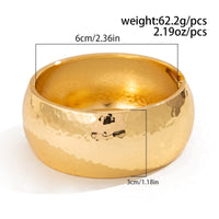 Thumbnail for Minimalist Gold Silver Plated Hammered Wide Cuff Bangle Bracelet - ArtGalleryZen