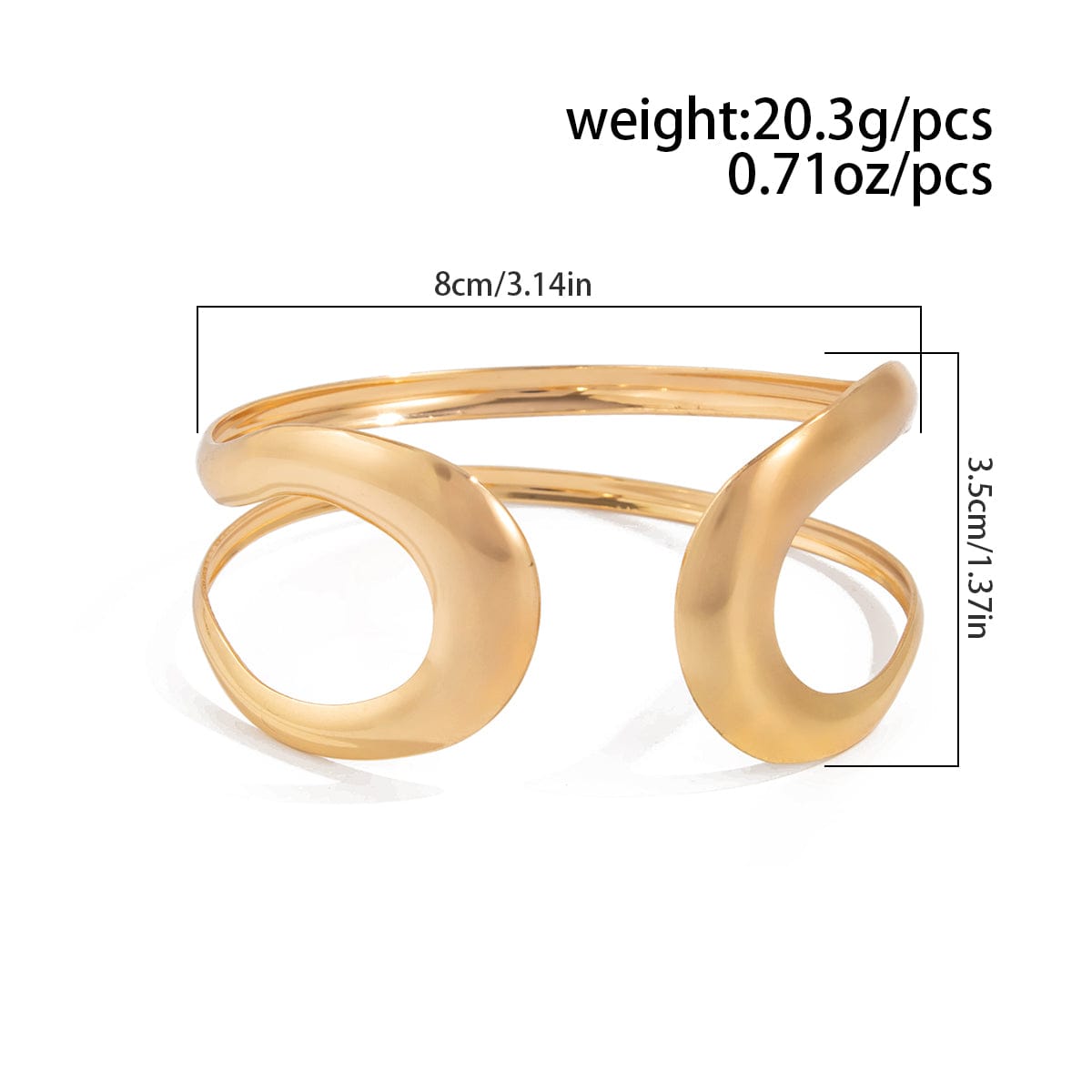 Minimalist Gold Silver Plated Hollow Arm Cuff - ArtGalleryZen