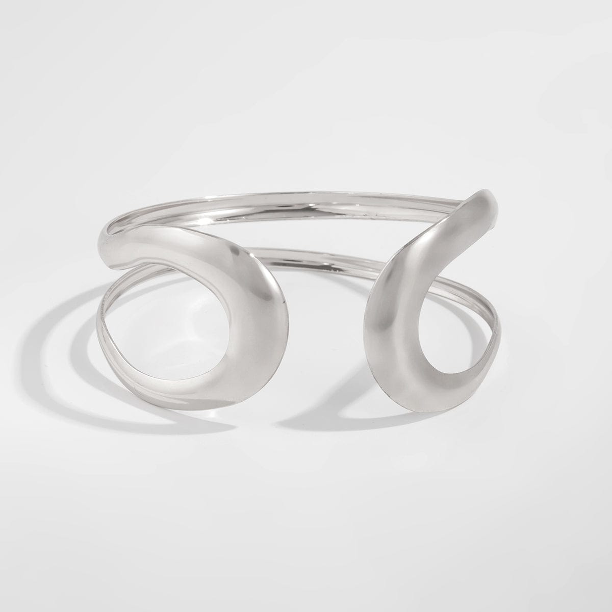 Minimalist Gold Silver Plated Hollow Arm Cuff - ArtGalleryZen