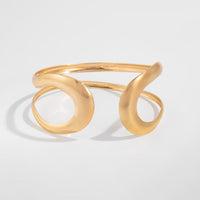 Thumbnail for Minimalist Gold Silver Plated Hollow Arm Cuff - ArtGalleryZen