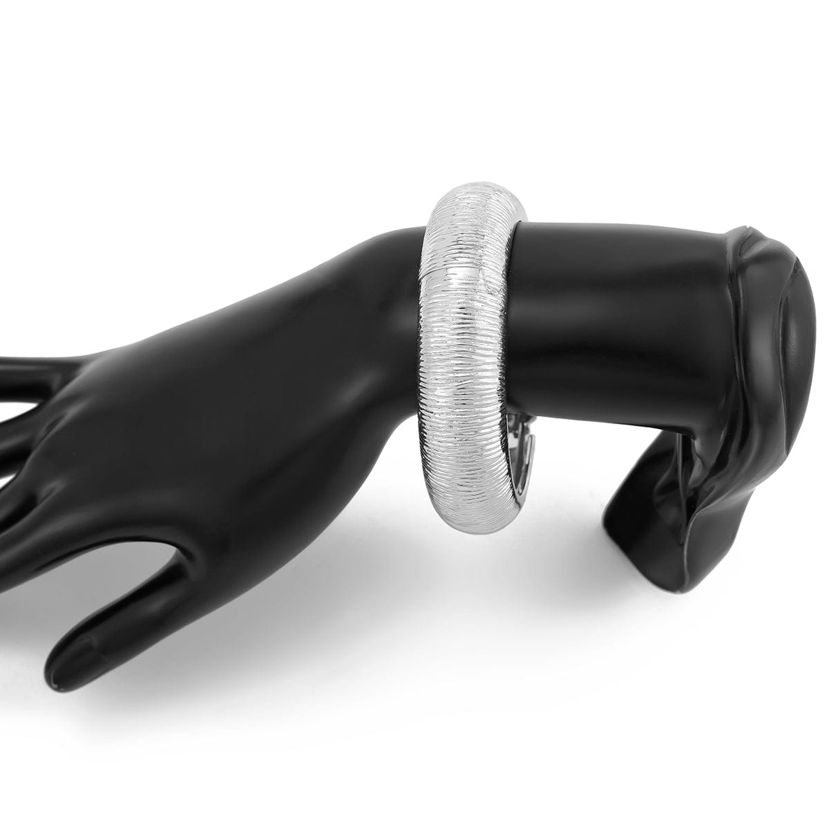 Minimalist Gold Silver Plated Textured Bangle Bracelet - ArtGalleryZen