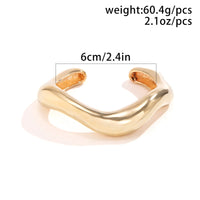 Thumbnail for Minimalist Gold Silver Tone Curved Bangle Bracelet Set - ArtGalleryZen