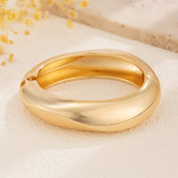 Thumbnail for Minimalist Gold Silver Tone Curved Bangle Bracelet Set