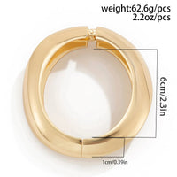 Thumbnail for Minimalist Gold Silver Tone Curved Bangle Bracelet Set