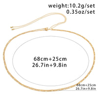 Thumbnail for Minimalist Gold Silver Tone Layered Link Bar Belly Chain Set