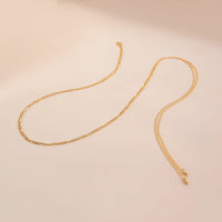 Thumbnail for Minimalist Gold Silver Tone Layered Link Bar Belly Chain Set