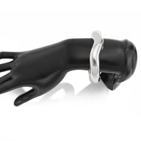 Thumbnail for Minimalist Gold Silver Tone Wave Bangle Bracelet - ArtGalleryZen