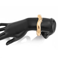 Thumbnail for Minimalist Gold Silver Tone Wave Bangle Bracelet - ArtGalleryZen