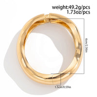 Thumbnail for Minimalist Gold Silver Tone Wave Bangle Bracelet