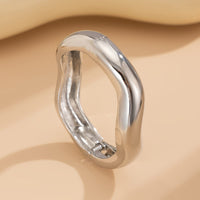 Thumbnail for Minimalist Gold Silver Tone Wave Bangle Bracelet