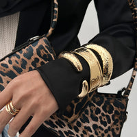 Thumbnail for Minimalist Hammered Curved Bangle Bracelet Set - ArtGalleryZen