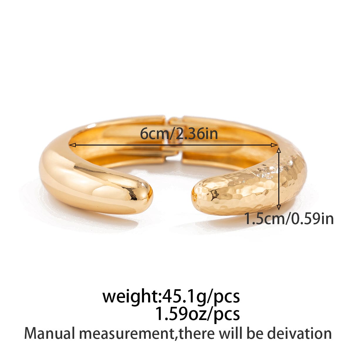 Minimalist Hammered Curved Bangle Bracelet Set - ArtGalleryZen